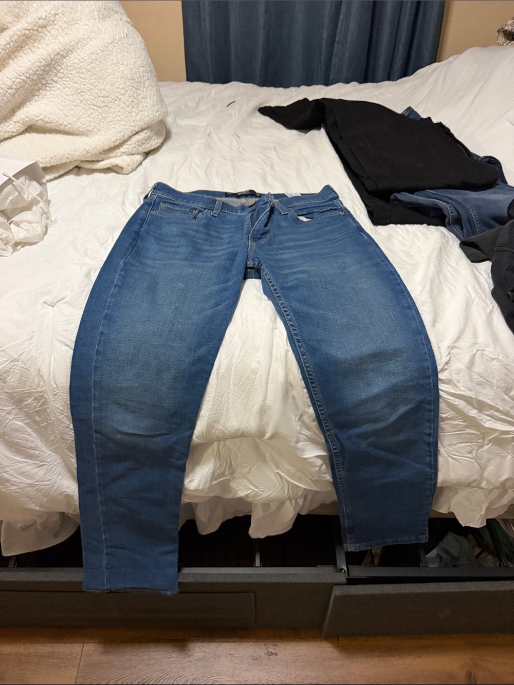 Hollister Blue Skinny Jeans - Faded Mid Wash
